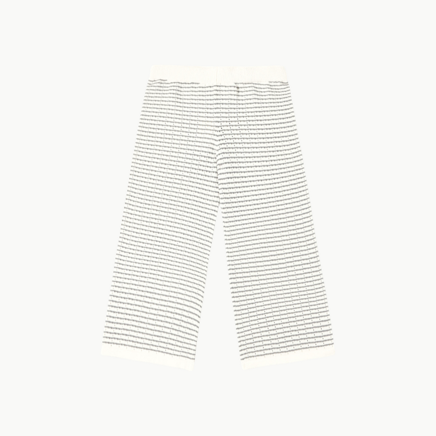 Knit Wide Leg Pant Dusty Blue Stripe