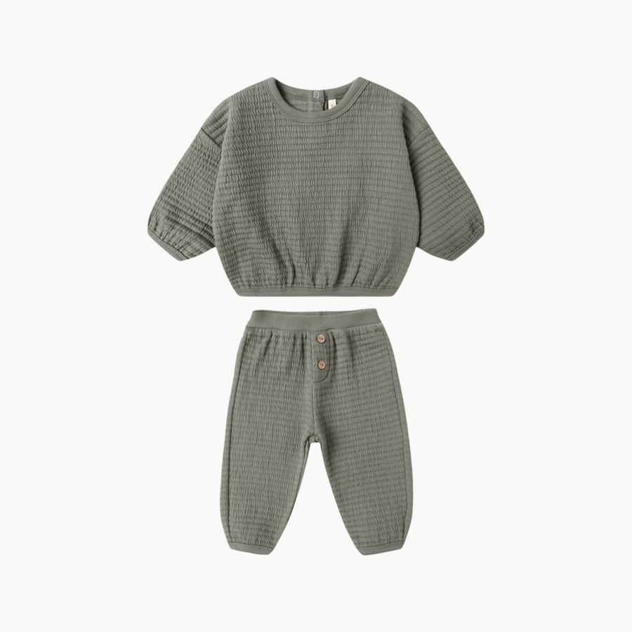 Textured Sweat Set Forest