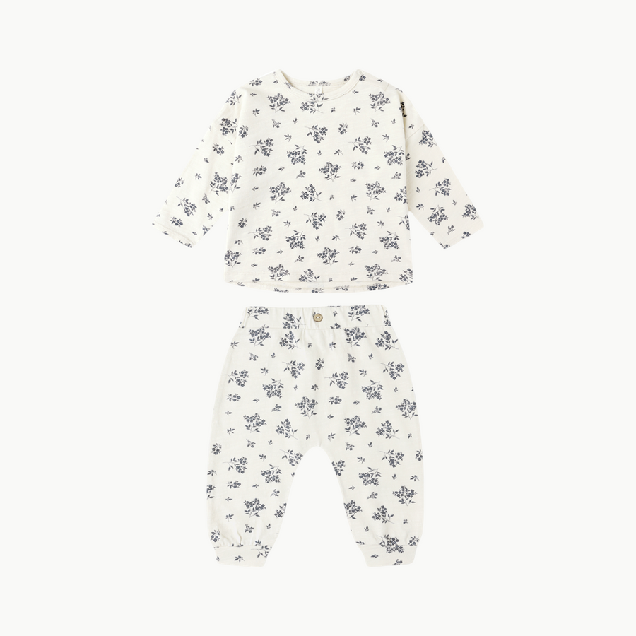 Tee + Pants Set Blue Floral