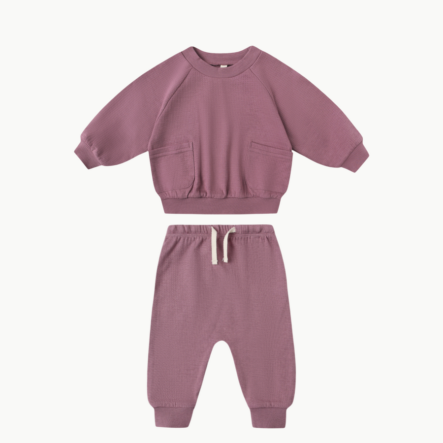 Sweatpant + Pocket Sweatshirt Mulberry