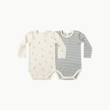 Ribbed Bodysuit Two Pack Steel/Owls