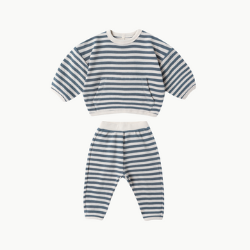 Waffle Slouch Set Ocean Stripe