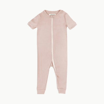 Organic Dreamy Short Sleeve Romper Blush