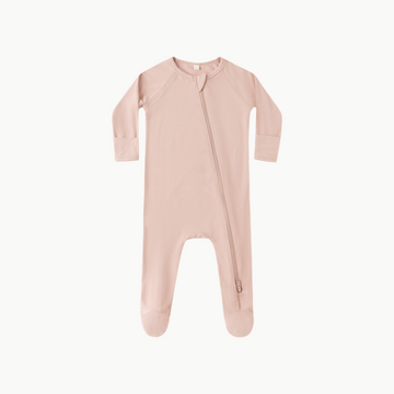 Bamboo Zip Footie Rose