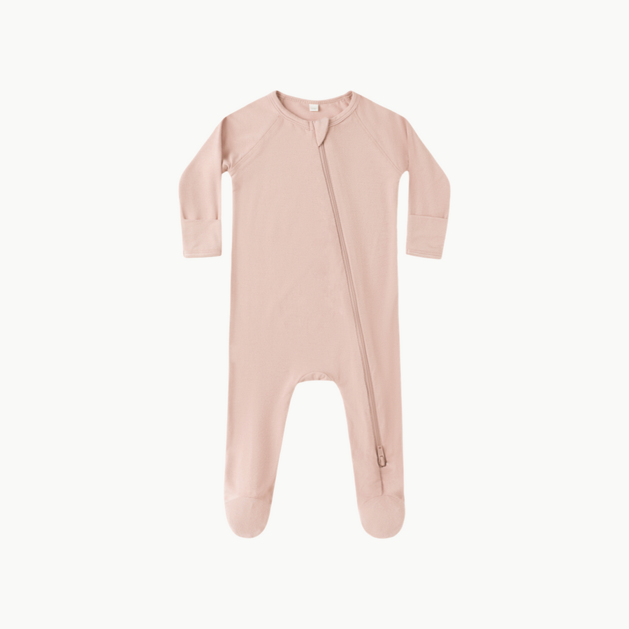 Bamboo Zip Footie Rose