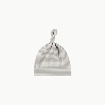 Knotted Baby Hat Blue Micro Stripe