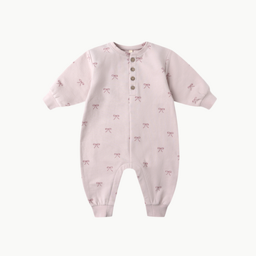 Relaxed Fleece Jumpsuit Bows