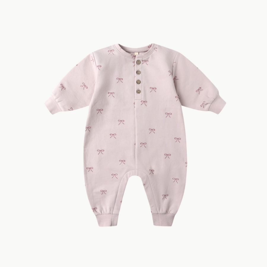 Relaxed Fleece Jumpsuit Bows