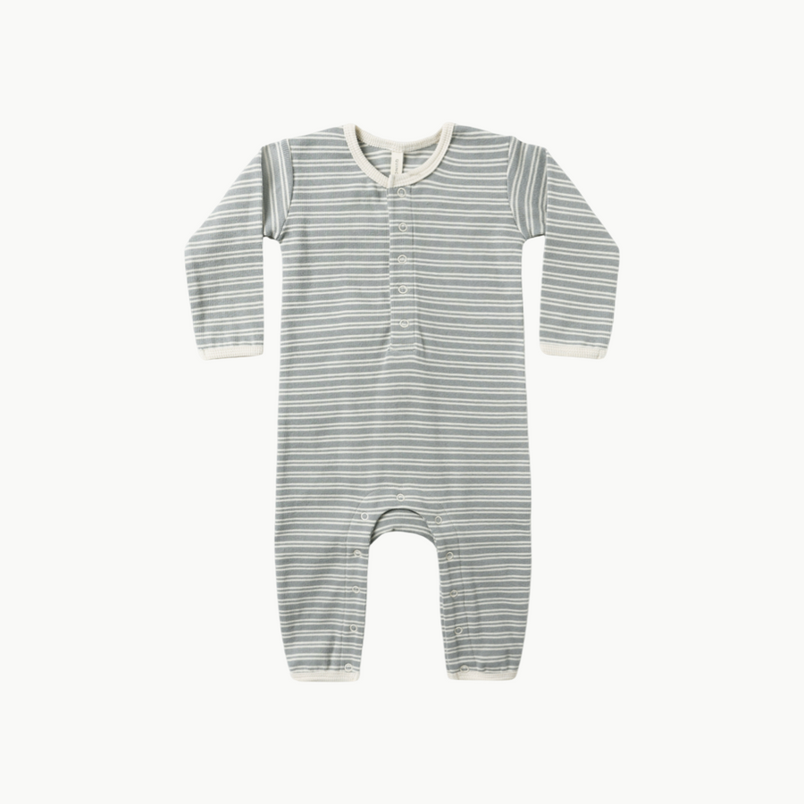 Ribbed Baby Jumpsuit Blue Micro Stripe