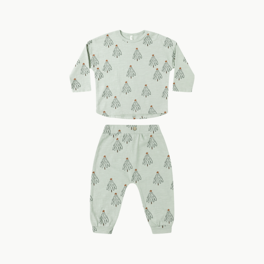 Long Sleeve Tee + Pant Set Trees