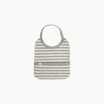 Organic Cloud Bib Heather Grey Stripe