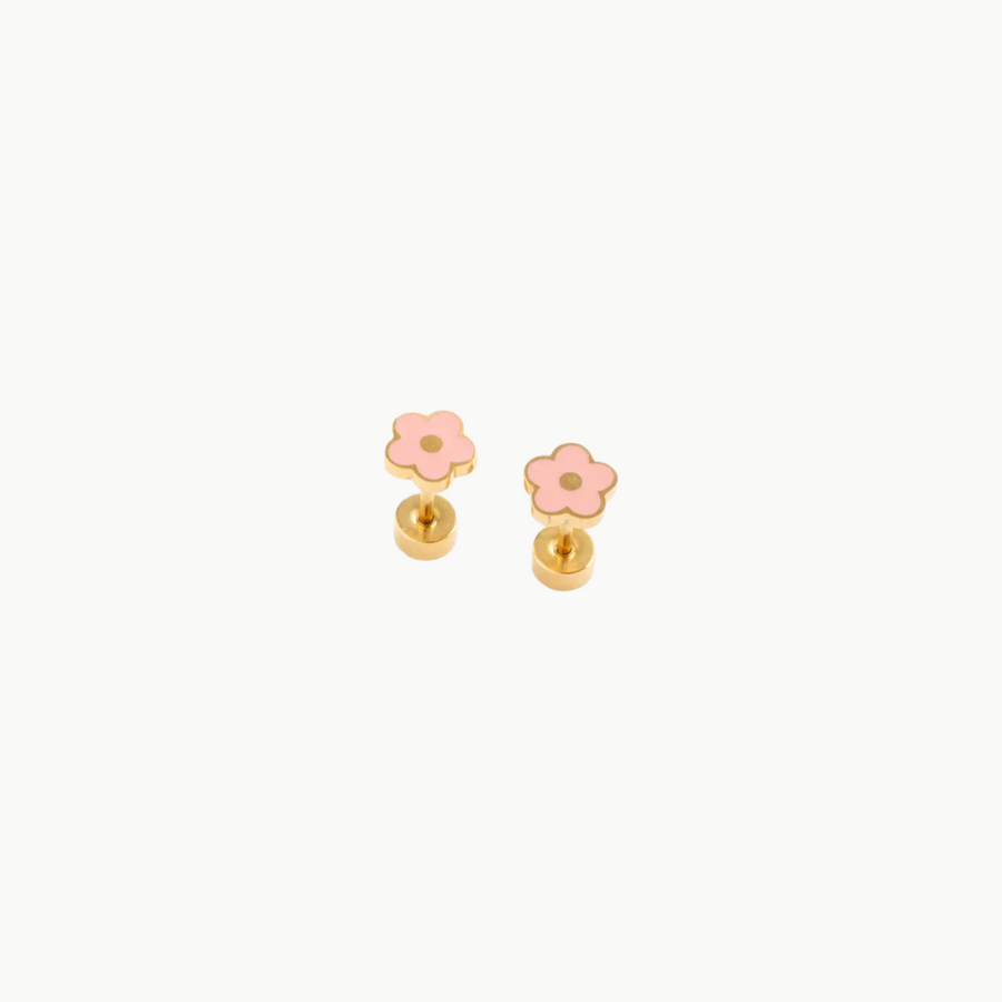 Earrings Pink Flower