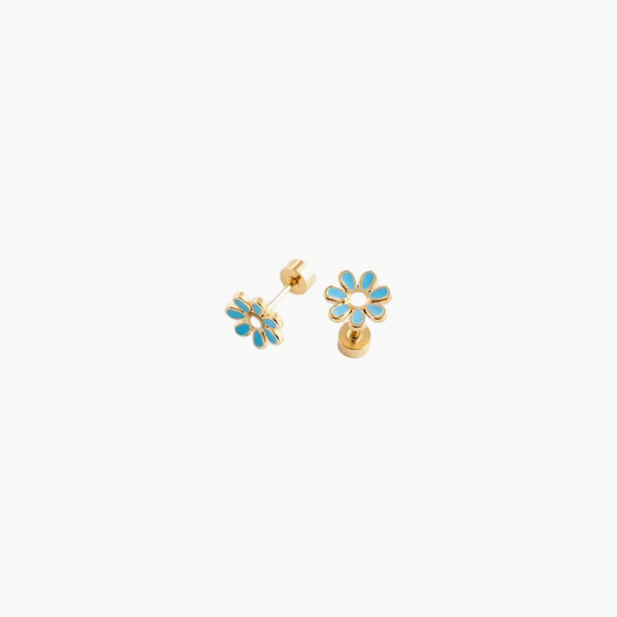 Earrings Blue Daisy