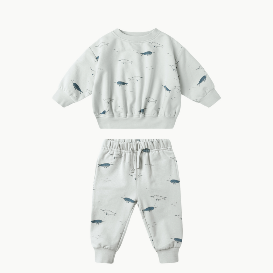 Fleece Sweatpant + Sweatshirt Narwhals