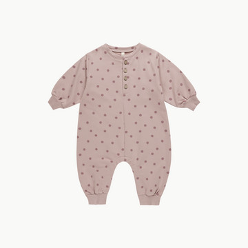 Relaxed Fleece Jumpsuit Polkadots