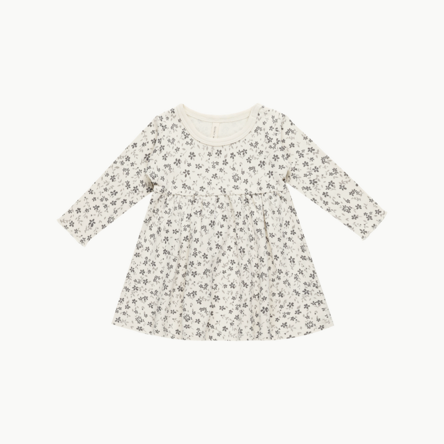 Long Sleeve Baby Dress Blue Floral