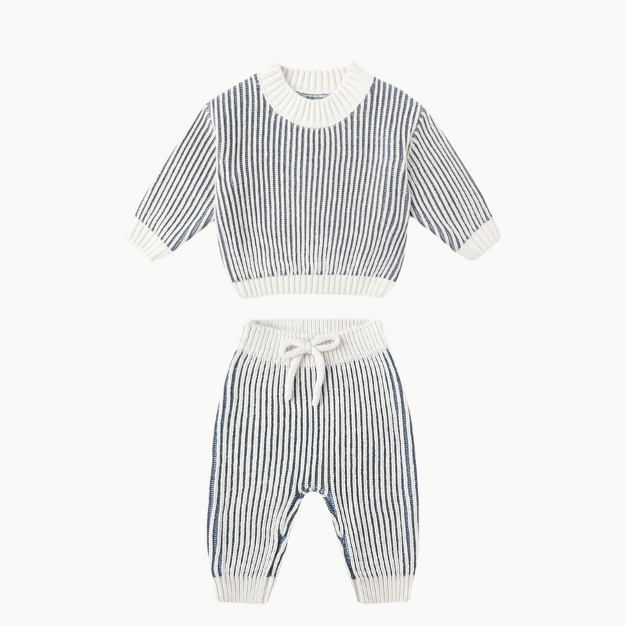 Chunky Knit Pant + Relaxed Sweater Ocean