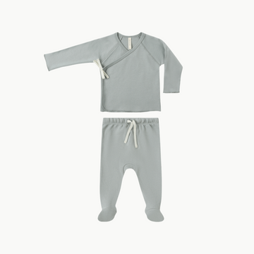 Wrap Top + Pant Set Steel