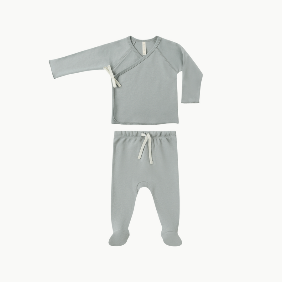 Wrap Top + Pant Set Steel