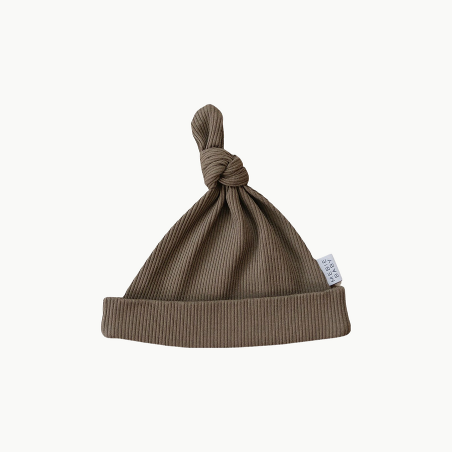 Knot Hat Ribbed Cocoa