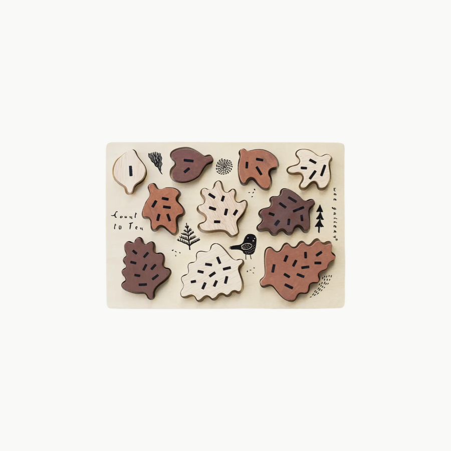 Wooden Tray Puzzle Leaves