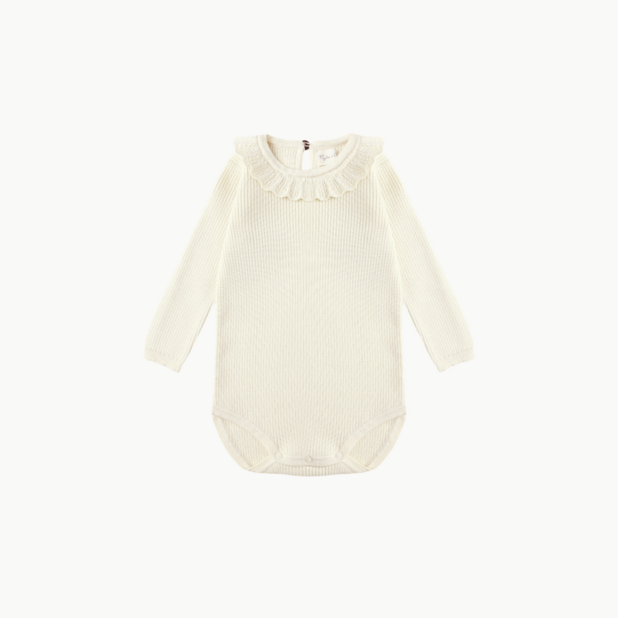 Ruffle Collar Bodysuit Natural