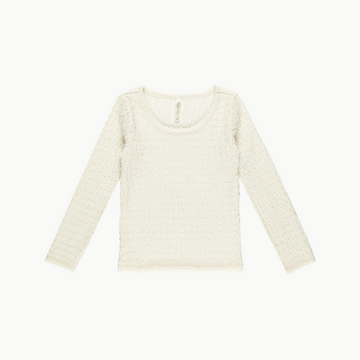 Textured Long Sleeve Top Ivory