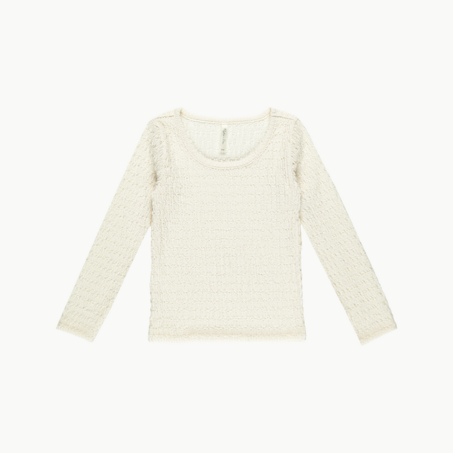 Textured Long Sleeve Top Ivory