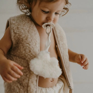 Wool Pacifier Clip Cloud