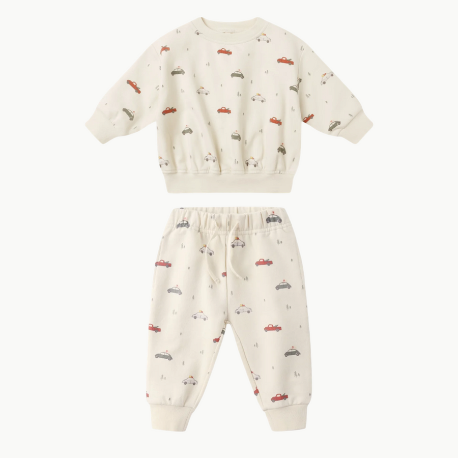 Relaxed Fleece Sweatpant + Sweater Holiday Cars