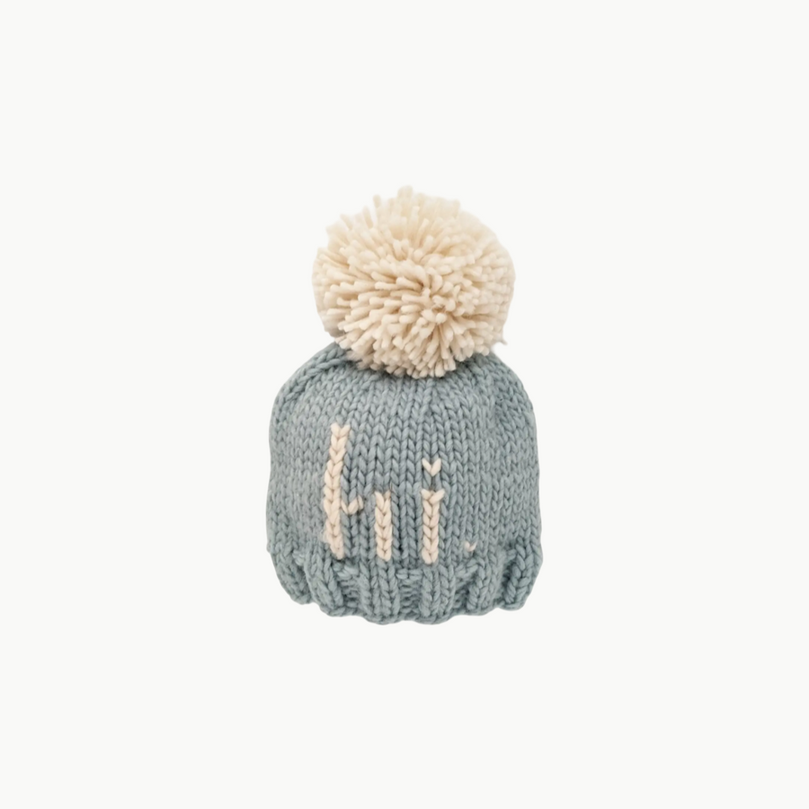 Hand Knit Beanie Blue