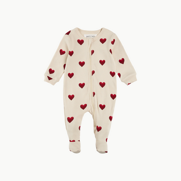 Footed Sleeper Ribbed Hearts