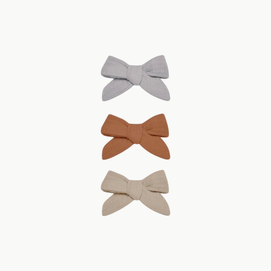 Bow Clips Set Of 3 Terracotta