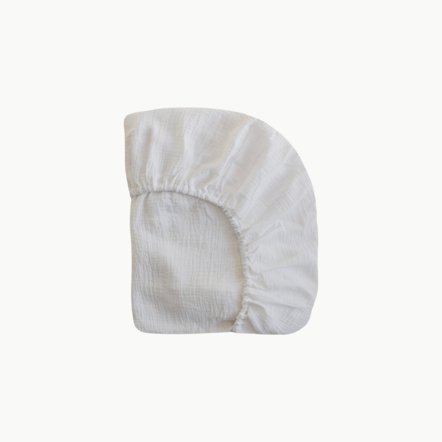 Extra Soft Muslin Crib Sheet White