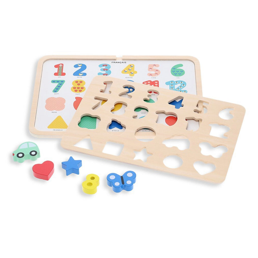 Numbers, Shapes, Colours Wooden Tray Puzzle