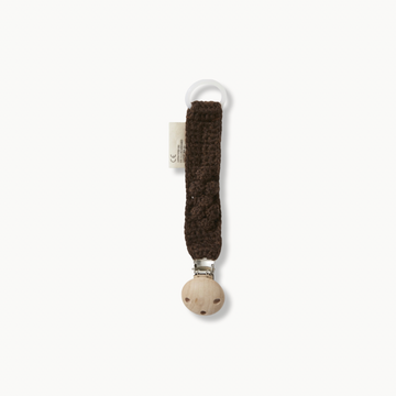 Knit Pacifier Strap Cacao