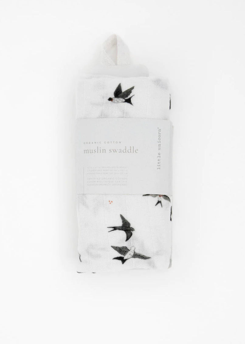 Organic Muslin Swaddle Swallows