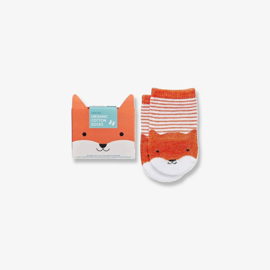 Organic Cotton Baby Socks Fox Orange