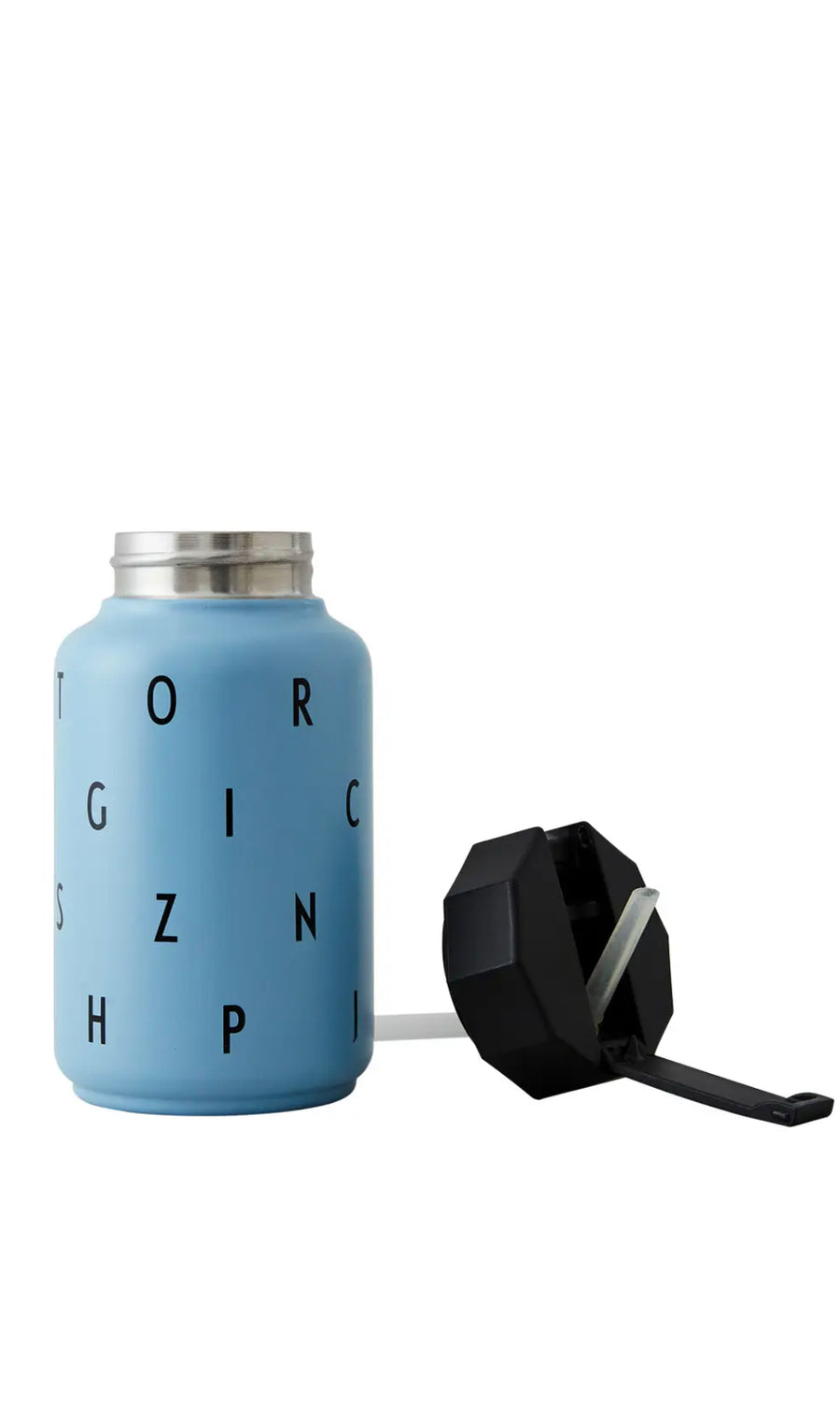 Insulated Water Bottle With Straw Blue